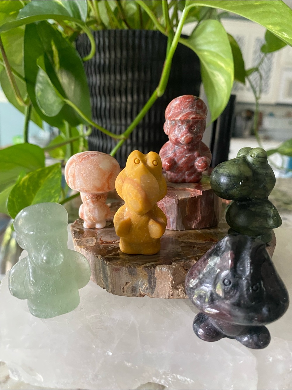 🍄✨ Six-Piece Mario Brother Crystal Figurine Set! ✨🍄